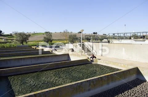 Wastewater sanitation plant Stock Photos