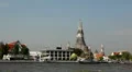 Wat Arun, Buddhist Temple of the Dawn in Bangkok, Thailand, Chao Phraya River HD Footage
