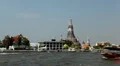 Wat Arun, Buddhist Temple of the Dawn in Bangkok, Thailand, Chao Phraya River HD Footage