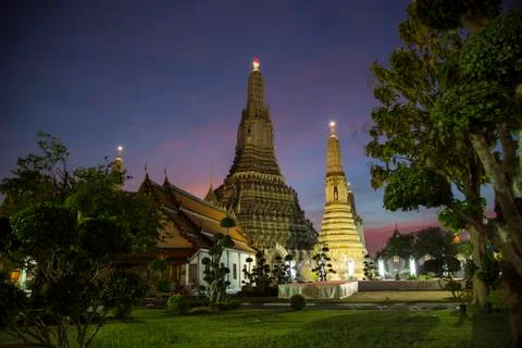 Wat Arun at night Stock Photos