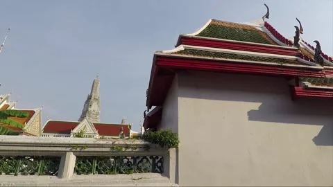 Wat Arun Temple Compound, Thonburi, Bangkok, Thailand Stock Footage 290788089