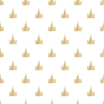 Wat arun temple seamless pattern celebrating thai culture Stock Illustration