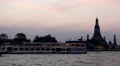 Wat Arun, Twilight, Temple of the Dawn in Bangkok, Thailand, Chao Phraya River HD Footage