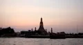 Wat Arun, Twilight, Temple of the Dawn in Bangkok, Thailand, Chao Phraya River HD Footage