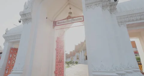 Wat Benchamabophit is a Buddhist temple built during the reign of King Rama V Stock Footage 334603898