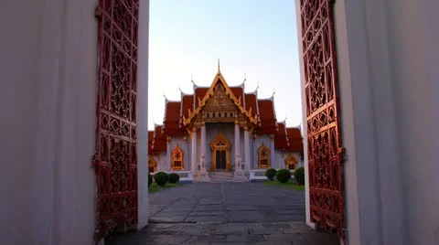 Wat Benchamabophit Stock Footage