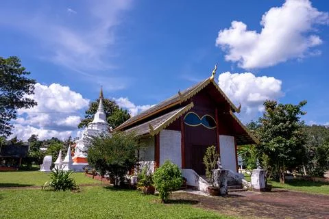 Wat Chan Buddhist temple there is a church that looks like glasses in Chian.. Stock Photos