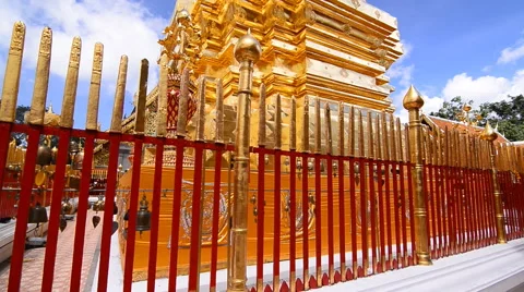 Wat Doi Suthep, Buddhist temple in Chiang Mai Thailand Stock Footage 51314088