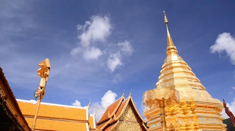 Wat Doi Suthep, Buddhist temple in Chiang Mai Thailand Stock Footage 51314121