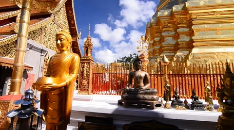 Wat Doi Suthep, Buddhist temple in Chiang Mai Thailand, Stock Footage 51535280