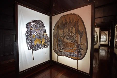 Wat Khanon ancient shadow puppet museum Stock Photos