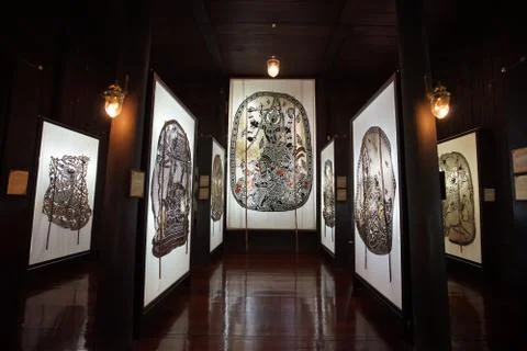 Wat Khanon ancient shadow puppet museum Stock Photos
