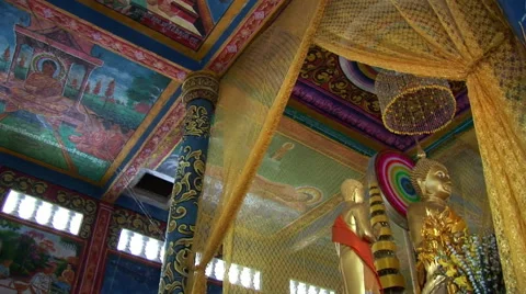 The Wat Krom Buddhist Temple Stock Footage 48229586