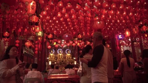 Wat Leng Nei Yi, located in Bangkok's Chinatown Stock Footage 297177478