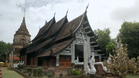 Wat Lok Molee Temple landmark famous place landmark in chiang mai Stock Footage 209124278