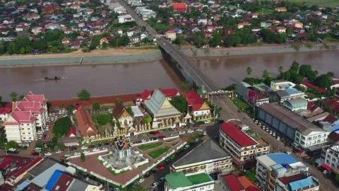 Wat Luang Temple in pakse Stock Footage 156075915