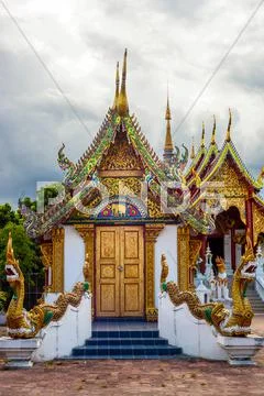 Wat Panping, Chiang Mai, Thailand Stock Photos