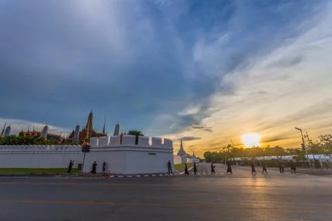Wat Pha Kaew temple of emerald Buddha and Grand Palce. Stock Photos