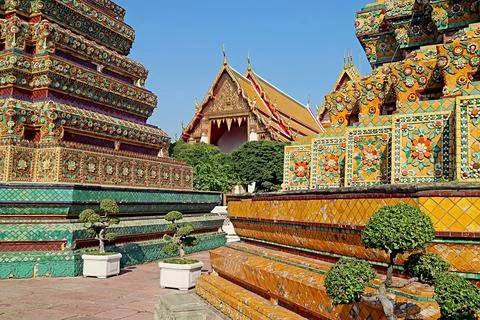 Wat Pho Buddhist Temple Complex also known as  Temple of the Reclining Buddha 스톡 사진