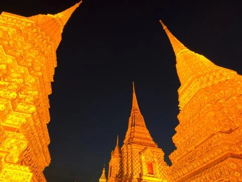 Wat pho at night Stock Photos