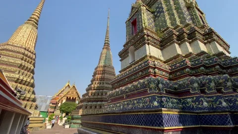 Wat Pho The Pagodas 2, Bangkok Thailand Stock Footage 234591010