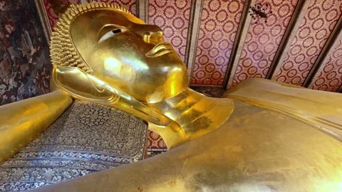 Wat Pho Temple. Lying Buddha statue Bangkok Thailand. Stock Footage 308883665