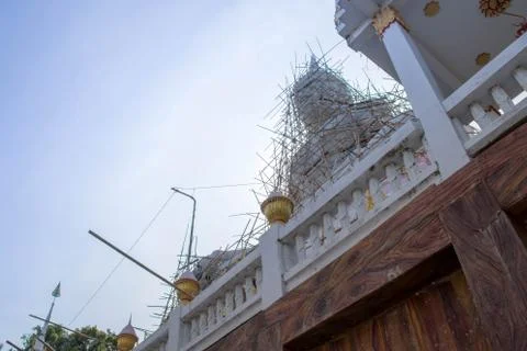 Wat Phra Bat Phu Phan, Khon Kaen DEC 09 2017:  Steep steps  (luang-phor Phu P Stock Photos