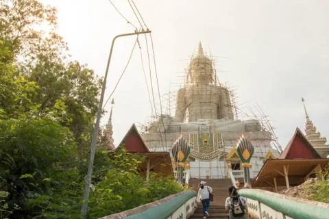 Wat Phra Bat Phu Phan, Khon Kaen DEC 09 2017:  Steep steps  (luang-phor Phu P Stock Photos