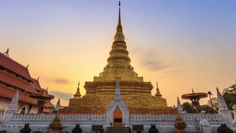 Wat Phra That Chae Haeng Temple Landmark Place Of Nan Province, Thailand Video stock 194544870