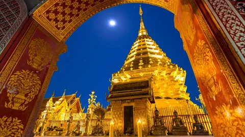 Wat Phra That Doi Suthep Famous Temple of Chiang Mai Thailand Stock Footage 31553411
