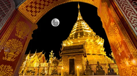Wat Phra That Doi Suthep Famous Temple of Chiang Mai Thailand Stock Footage 32305333
