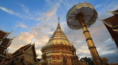 Wat Phra That Doi Suthep Famous Temple of Chiang Mai, Thailand Stock Footage 52239111