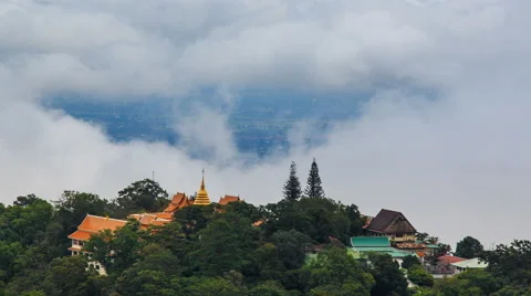 Wat Phra That Doi Suthep Famous Temple On Mountain Of ChaingMai, Thailand Stock Footage 65320164