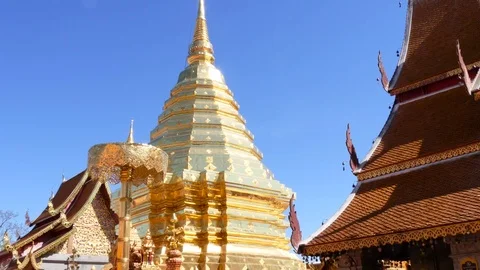 Wat Phra That Doi Suthep Temple, Chiang Mai, Thailand Stock Footage 74684051
