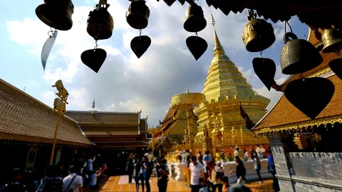Wat Phra That Doi Suthep Temple, Chiang Mai, Thailand. Video stock 97150441