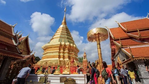 Wat Phra That Doi Suthep Timelapse, Chiang Mai, Thailand. Stock Footage 98595216