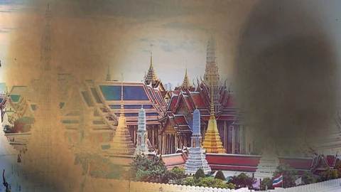 Wat Phra Kaeo turn into ash. Famous Landmark Temple Of Bangkok City, Thailand. Stock Footage 102044839