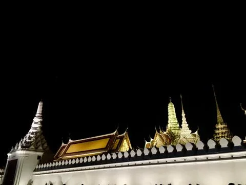 Wat Phra Kaew on night Stock Photos