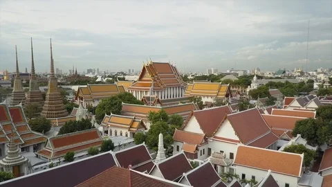 Wat Phra Kaew temple in 4k drone view. T... | Stock Video | Pond5