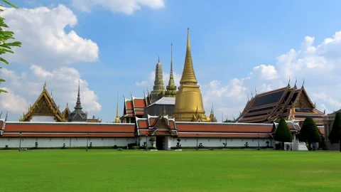 Wat Phra Kaew, Temple of the Emerald Buddha. The Grand Palace Bangkok, Thai.. Stock Footage 269259313