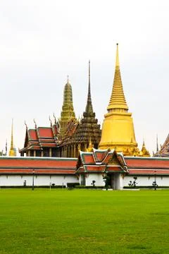 Wat phra kaew, temple of the emerald buddha, bangkok, thailand. Stock Photos