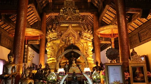 Wat Phra that SI Chom thong Temples in Chiang Mai Thai country Stock Footage 46224437
