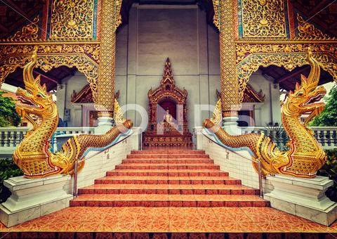 Wat Phra Singh, Chiang Mai, Thailand Stock Photos