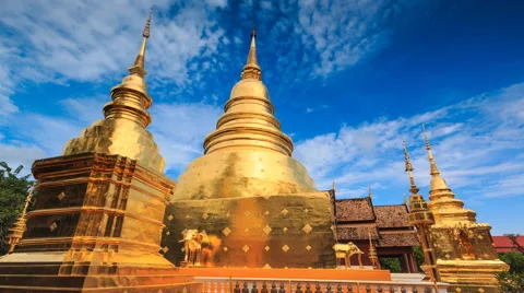 Wat Phra Singh Temple Landmark Destination Religion Place Of Chiang Mai,Thailand Stock Footage 69016735