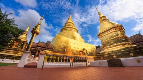 Wat Phra Singh Temple Landmark Destination Religion Place Of Chiang Mai,Thailand Stock Footage 71372857