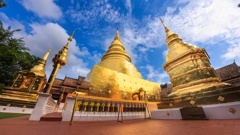 Wat Phra Singh Temple Landmark Destination Religion Place Of Chiang Mai,Thailand Video stock 71448357