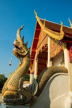 Wat phrayapoo KING OF NAGAS Stock Photos