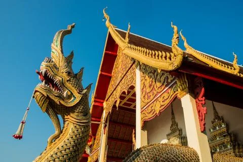 Wat phrayapoo KING OF NAGAS Stock Photos