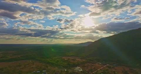 Wat Phu Temple with Phu Kao Mountain Background Stock Footage 340661440