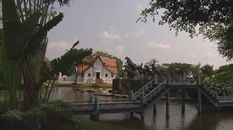 Wat Phumin at Ancient Siam Park in Samut Prakan, Thailand Stock Footage 48900339